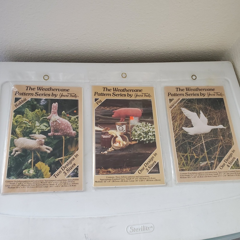 Vintage Yours Truly Weathervane Pattern Series Rabbit Pig Wild Goose 1982 1983